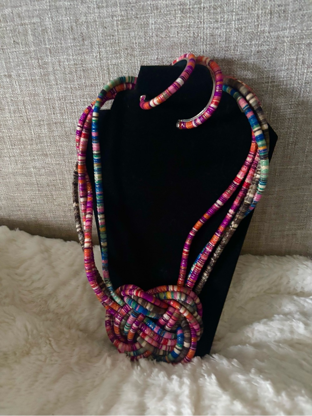 Sassy Jones Multicolor Statement Necklace and Hoop Earrings